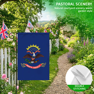 Double Sided Custom Garden Flag 12x18 Inch Polyester USA North Dakota Bald Eagle Plains Promotional Flags - Product Image 5
