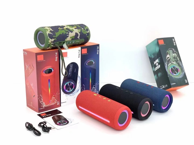 Waterproof Bluetooth Speaker with RGB Lights Outdoor Hanging Rope Portable Wireless High-power Subwoofer Bluetooth Speaker