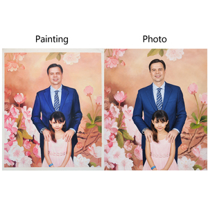 Pintura <span class=keywords><strong>de</strong></span> Retrato Familiar Personalizada <span class=keywords><strong>de</strong></span> Pareja <span class=keywords><strong>de</strong></span> Novios con Niños a Partir <span class=keywords><strong>de</strong></span> Foto, Arte en Lienzo Pintado a Mano para Sala <span class=keywords><strong>de</strong></span> Estar y Regalo Premium - Product Image 3