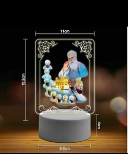 ของขวัญวันดิวาลีสำหรับครอบครัว โคมไฟ LED ส่วนตัวสุดพิเศษ โคมไฟตั้งโต๊ะดิวาลีแสนสุข ไฟกลางคืน 3 มิติ ฮินดู - Product Image 2