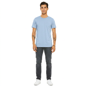 Camiseta Lisa Suave para Hombre, Oferta de Verano, Camisetas Lisas de Alta Calidad, Azul Cielo - Product Image 1
