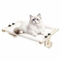 Hamac de fenêtre pour chat, perchoir surélevé en bois de qualité supérieure, siège moelleux en peluche, mobilier d'intérieur de luxe, solide, écologique et durable