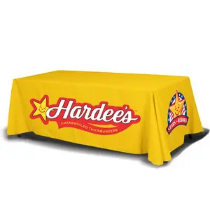 Personalized Logo Text Exhibition Table Throw Polyester Stretch Events Birthday Wedding Anniversary Trade Show Table Cloth