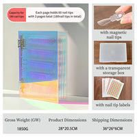 Feuille d'ongles magnétique Nail Art Storage Book Colorful Acrylic Color Plate Color Display Tool Cross Border