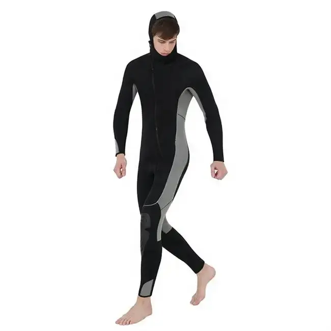 Roupa de mergulho de neoprene para homens, roupa de surf com zíper frontal de 5 mm, roupa de pesca com lança, venda aberta