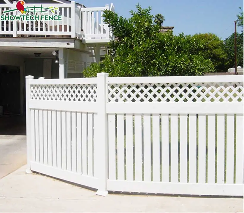 Decorative Fence for Garden, Patio, Lawn Protective Guard Border Edge Fence Vinyl Lattice Top Picket Outdoor Pvc Plastic Free