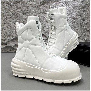 Stivaletti da <span class=keywords><strong>Uomo</strong></span> con Suola Spessa Antiscivolo e Resistente all'Usura, Scarpe Bianche, Nuovo Stile Trendy per Esterni - Product Image 3