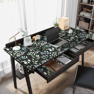 XRUIBZI Peel Stick Wallpapers 17,5 \ "X 118 \" Papel de contacto de hoja de acuarela negra para encimeras de cocina Gabinetes impermeables - Product Image 5