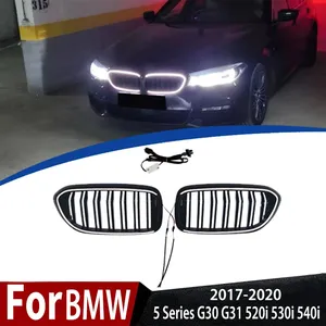 Pour Série 5 G30 G31 520i 530i 540i 2017 2018 2019 2020 Pare-chocs avant de voiture avec calandre de radiateur à LED Accessoires Tuning - Product Image 1