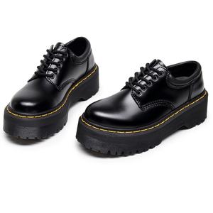 Производитель, оптовая продажа, 2025 ретро-британская Университетская обувь с круглым носком, простая небольшая кожаная обувь на толстой подошве для мужчин и женщин - Product Image 6