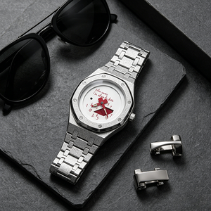 Orologio da Polso da Uomo Creativo con Slogan, Quadrante Ottagonale Satinato, Analogico Digitale, Doppio Fuso Orario, al Quarzo, Personalizzabile, per Commercio all'Ingrosso - Product Image 5