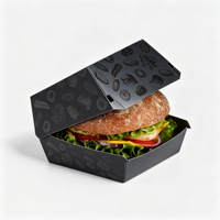 Boîte à hamburger personnalisée 2026 en kraft blanc avec logo – Ajoutez votre adresse