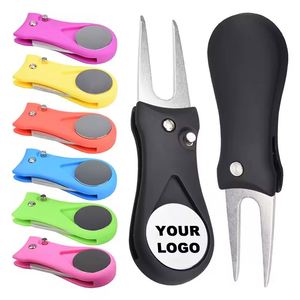 Herramienta Plegable con Botón Pop-Up y Marcador de Golf Magnético, Herramienta para Reparar Divots de Golf - Product Image 1