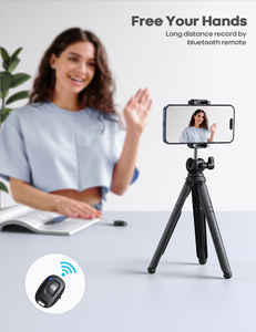 Lamicall STTP02 Stable Phone Tripod <strong>Stand</strong> Anti-Shake Selfie Stick With Remote Control 360 Rotation Cell Phone Holder Non-Slip - Product Image 4