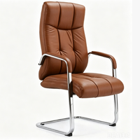 Chaise de bureau moderne de luxe en cuir PU, chaise de salle de réunion contemporaine, chaise de visiteur sans roulettes