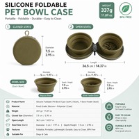 Bol de voyage en silicone à débit lent, bol d'eau pliable en silicone pour chien, 2 pièces, portable, chaînes d'approvisionnement mondiales, usine en Chine et au Vietnam