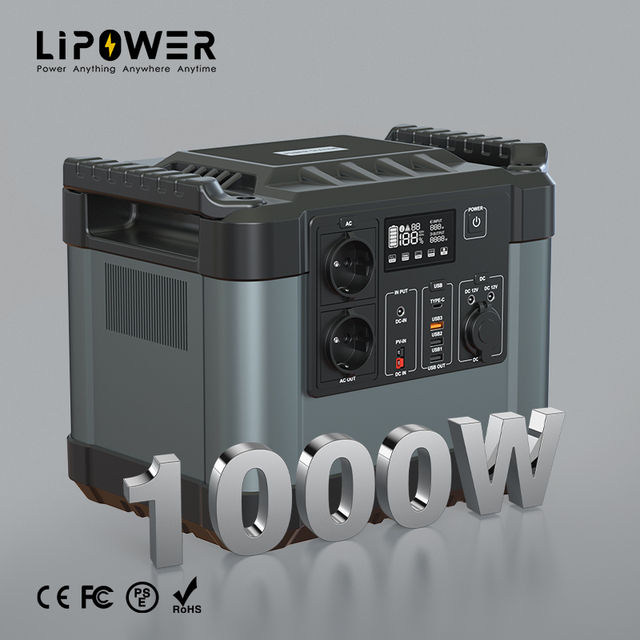 Lipower Usb Car Charge Dc Ac 1000w Lifepo4 Battery Bank Portable Power Station for Portable Power Pack