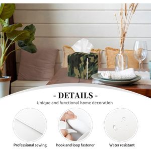 Vert Camo Classique Résistant À L'eau En Cuir Boîte À Mouchoirs Couverture Carré Serviette En Papier Cas Organisateur Distributeur pour Voitures - Product Image 6