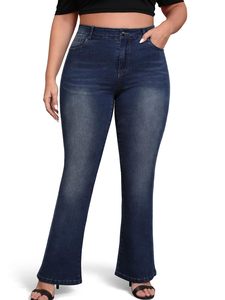 Custom High Waisted Jeans for Women Plus Size High Stretchy <strong>Bootcut</strong> Womens Jeans Flared Jeans for Woman - Product Image 1