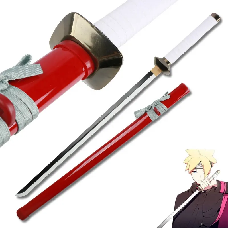 Properti senjata Cosplay Anime Boruto Sasuke Sword Red Safety Toy bukan Sharp Japan Katana