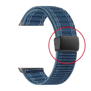 Sea Wave Pattern Loop <span class=keywords><strong>Watch</strong></span> Band Design para <span class=keywords><strong>Apple</strong></span> <span class=keywords><strong>Watch</strong></span> Ultra Nylon con cierre magnético 49mm Navy Luxury <span class=keywords><strong>Watch</strong></span> Strap - Product Image 1