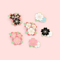 Pin Kerah Bunga Sakura Multi Gaya, Lencana Perhiasan Bros Bunga Sakura Multi Gaya, Aksesori Pin Lapel