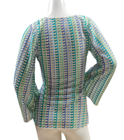 Robe de plage mi-longue en crochet imprimé extensible personnalisée, bleu clair et rose, manches longues, taille élastique, séchage rapide, étoile de mer, pour femmes