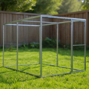 Silver Galvanized Steel Cat Cage 9.8x4.9x4.9 Ft Outdoor Rectangle Durable <b>Pet</b> <b>Enclosure</b> For Cats - Product Image 2