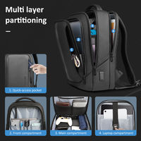 Sac à dos pour ordinateur portable imperméable de grande capacité en Oxford 15,6 pouces, antivol, pour les voyages d'affaires, avec port de charge USB pour hommes