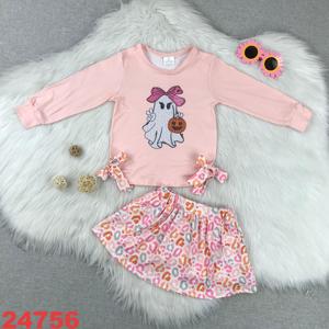 Velluto 2 pezzi manica lunga per bambini vestito festa Happy Christmas tema pronto per spedire le ragazze Set di abbigliamento consegna rapida - Product Image 5