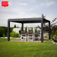 Elektrikli Su Geçirmez Alüminyum Pergola Çardağı Panjurlu Açık Hava Motorlu Biyoklimatik Alüminyum Bahçe Kamelyası