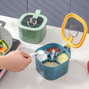 Juego de recipientes para condimentos, multi-compartimentos, a prueba de humedad, de PVC, todo en uno, para sal y pimienta. - Product Image 2