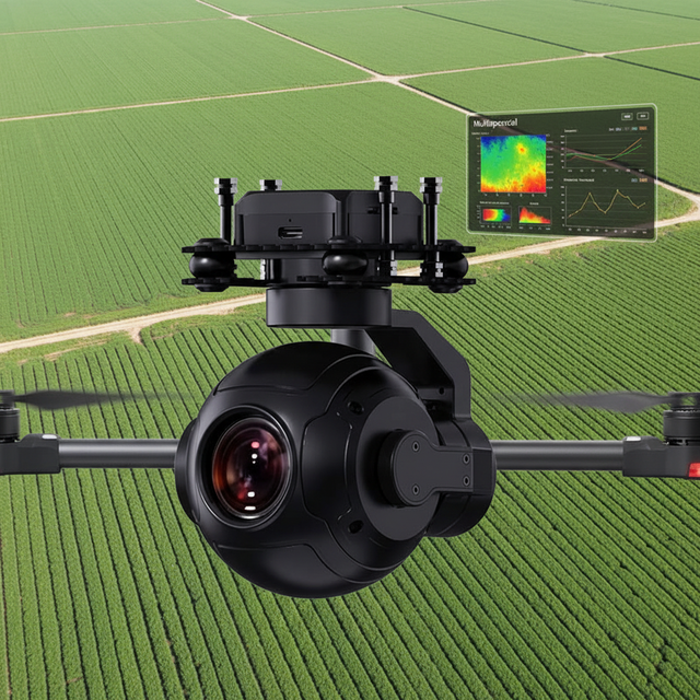 Crop-Monitoring UAV Camera for FPV Agricultural Drones with 30X Hybrid Zoom AI Tracking Optical Pod for Farmers