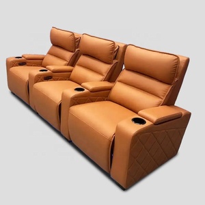 Ensemble <span class=keywords><strong>de</strong></span> canapé inclinable avec appuie-tête électrique moderne en cuir véritable, tableau d'écriture personnalisable pour salon <span class=keywords><strong>de</strong></span> <span class=keywords><strong>théâtre</strong></span> avec lumière d'ambiance - Product Image 3