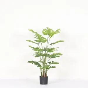 7157 PE Material Nataural real touch plastic artificial monstera leaves potted tree split philo leaves