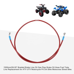 GOOFIT 1500mm/59.05 "linea del <span class=keywords><strong>freno</strong></span> intrecciata per moto olio <span class=keywords><strong>tubo</strong></span> del <span class=keywords><strong>freno</strong></span> olio <span class=keywords><strong>tubo</strong></span> del carburante per ATV UTV <span class=keywords><strong>Pit</strong></span> Dirt <span class=keywords><strong>Bike</strong></span> - Product Image 5