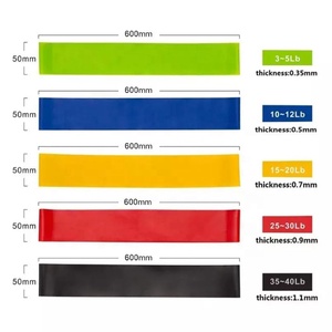 Bandes de résistance en latex pour exercices de Pilates, de gym, de yoga, de fitness et d'étirements, impression personnalisée en gros, lot de 5 - Product Image 1