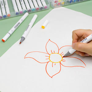 Дешевые 12/24/36/64 цвет по индивидуальному заказу набор маркеров Набор для рисования двойной наконечник для рисования для детей - Product Image 5