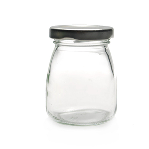 Wholesale 100ml clear <strong>Glass</strong> Pudding Jar for Yogurt with Metal Lid - Product Image 1