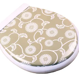 Modern Design Soft Close PVC Soft Toilet Seat Round Sanitary Custom Print Sponge Factory Price for Bathroom Use