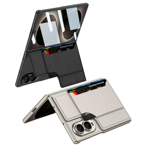 เคสโทรศัพท์สำหรับ Samsung zFold 8 พร้อมช่องใส่บัตร ดีไซน์บางเฉียบ ป้องกันการตกกระแทก  วัสดุหนัง - Product Image 4