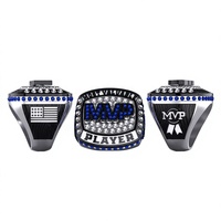 Bagues de championnat MVP personnalisées en usine pour le basketball, le football, le baseball, bagues en pierres précieuses, placage électrolytique coloré pour cadeaux sportifs