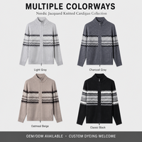 Pull pour homme. Pull en laine mérinos à fermeture éclair intégrale, respirant et chaud, col montant, vente en gros, pull d'hiver, étiquette et logo personnalisés