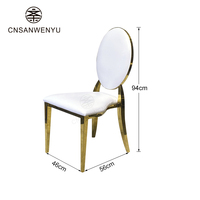 Chaise de Mariage Empilable en Acier Inoxydable Doré à Dossier Rond pour Événements et Réceptions