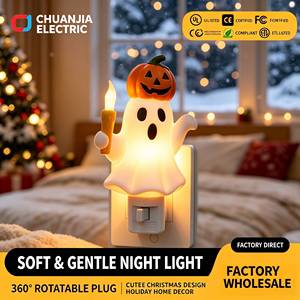 Lámpara LED de Calabaza Fantasma, Luz Nocturna de Halloween, Decoración Segura para Niños, Lámpara de ABS, Regalo Festivo para Sala de Estar, Venta al por Mayor - Product Image 1