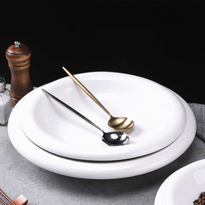 Vajilla con logotipo personalizado para <span class=keywords><strong>restaurante</strong></span>, platos de porcelana de cerámica blanca redonda sencilla, plato de cena, vajilla - Product Image 3