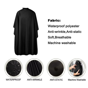 Capa de Barbería Impermeable de Poliéster Marrón con Logotipo Personalizado al por Mayor, Batas de Corte de Pelo para Salón de Belleza - Product Image 2