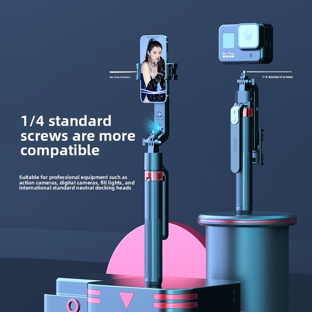 Tripod AI Face Tracking 360° Rotation Handheld Selfie Stick 1.8 Meter Aluminum Alloy Phone Stand Holder for Live Streaming