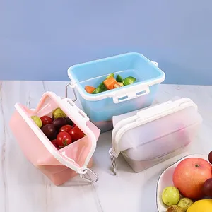 Lonchera Plegable Reutilizable de Silicona, Resistente al Calor, Contenedor de Almacenamiento para Comida, Maquillaje, Gimnasio, Viajes - Bolsa de Gimnasio - Product Image 3