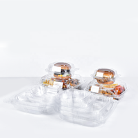 Offre Spéciale en plastique transparent PET Transparent Blister à clapet à emporter jetable boîte d'emballage alimentaire carré Hamburger conteneurs